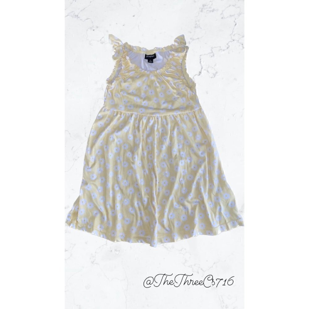 Girls Picapino Yellow and White Flower Dress NWOT Size 4 (Girls)